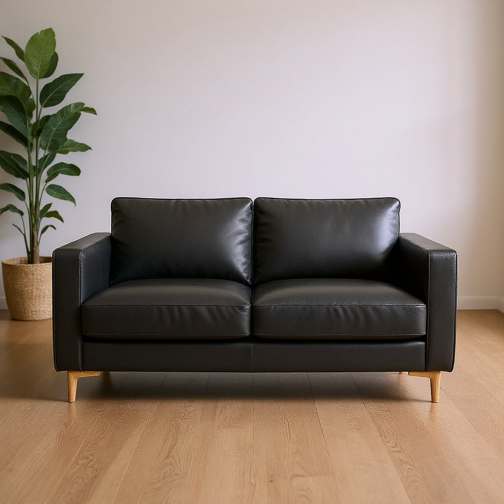 Compact Leather Sectional Couch – Modern Design, Brown, Fits Small Spaces - Thumb 4