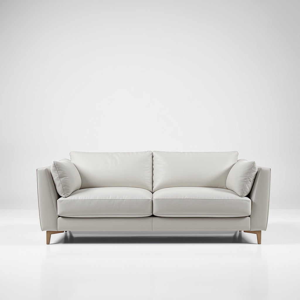 Image 1 Front Hero of leather sectional couch, modern, luxury, minimalist, contemporary, elegant