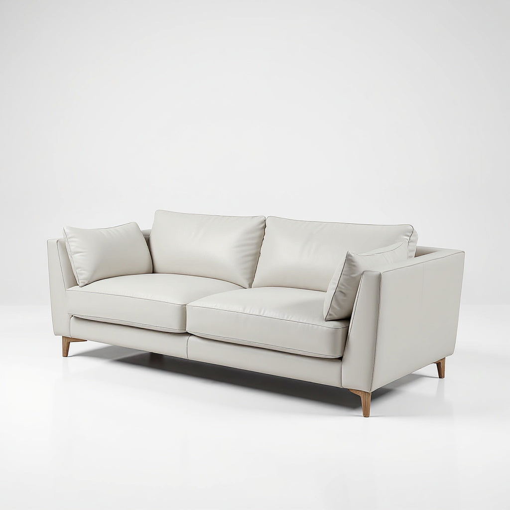 Leather Sectional Sofa with Genuine Top-Grain Leather in Dark Brown - Thumb 2