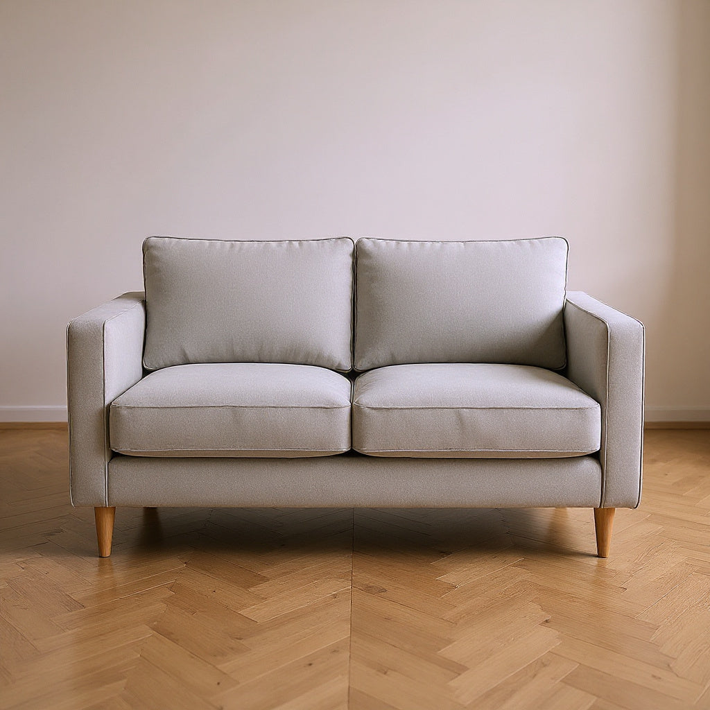 Small Sectional Sofa for Apartments – Linen Fabric, Compact Design, Gray - Thumb 4